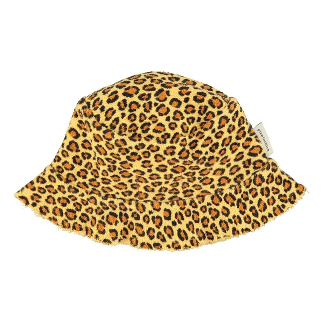 Gorro de leopardo Polar de algodón orgánico | Amarillo Mostaza