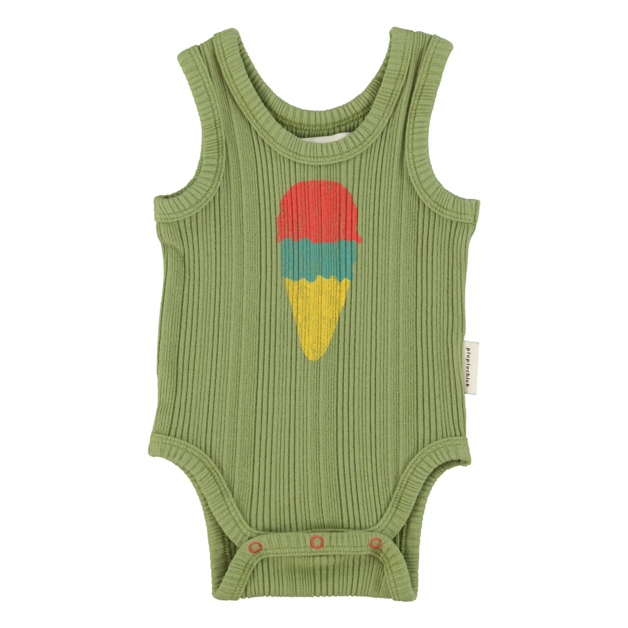 Body Côtelé Glace Coton Bio | Olive- Image produit n°0