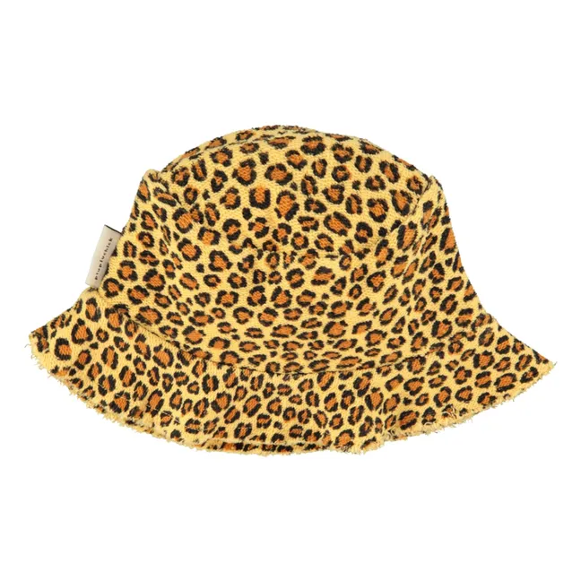 Gorro de leopardo Polar de algodón orgánico | Amarillo Mostaza