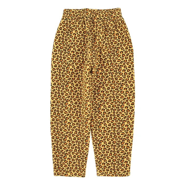 Joggers de leopardo de algodón orgánico | Amarillo Mostaza