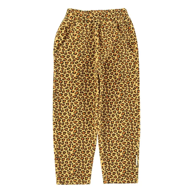 Organic Cotton Leopard Joggers | Mustard