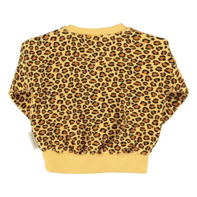 Sweat Léopard Coton Bio | Jaune moutarde