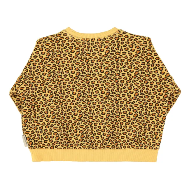 Organic cotton leopard sweatshirt | Mustard