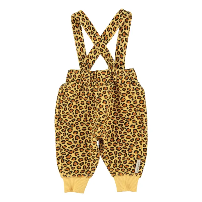 Leopard Bib Pants Algodón orgánico polar | Amarillo Mostaza