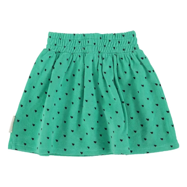 Organic Cotton Terry Hearts Skirt | Green