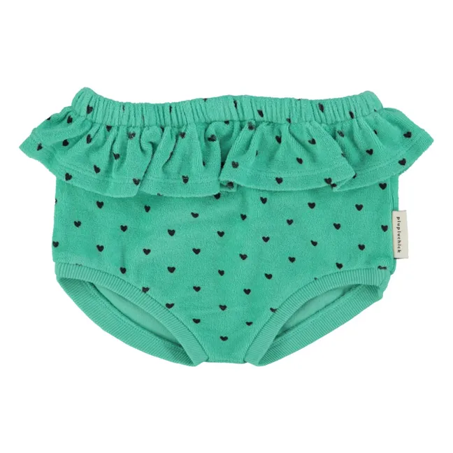 Bloomer de corazones de rizo de algodón orgánico | Verde