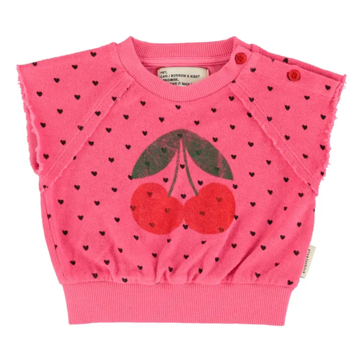 Sudadera sin mangas de rizo de algodón orgánico Cherry | Rosa Fushia- Imagen del producto n°6