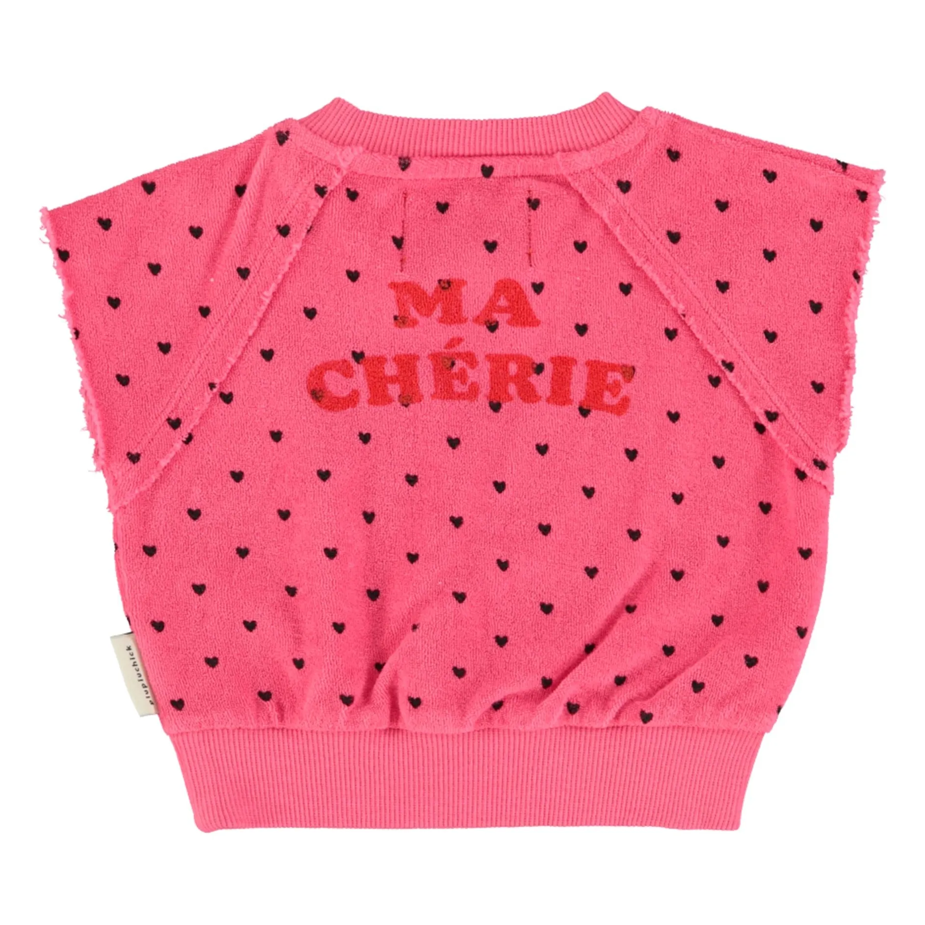 Sweat Sans Manches Cerises Eponge Coton Bio | Rose fuschia- Image produit n°7
