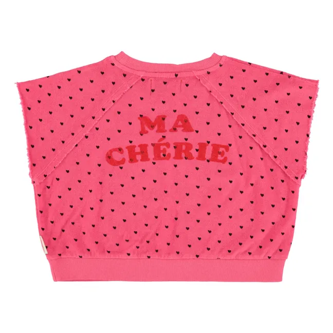 Sudadera sin mangas de rizo de algodón orgánico Cherry | Rosa Fushia