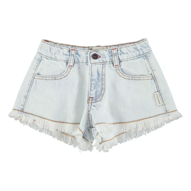 Frayed Denim Shorts | Washed blue