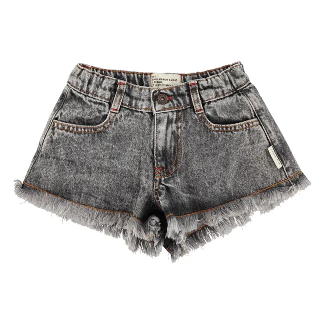 Pantalones cortos vaqueros deshilachados | Negro