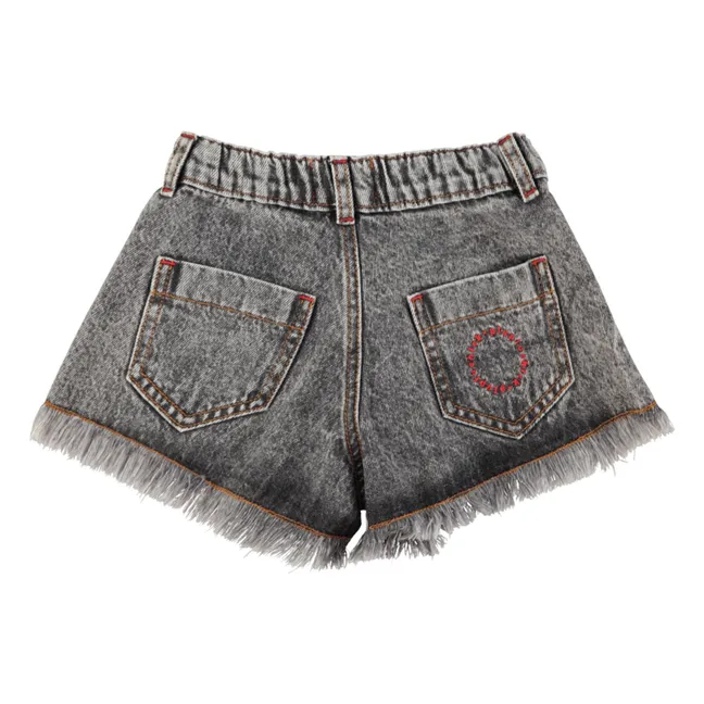 Frayed Denim Shorts | Black