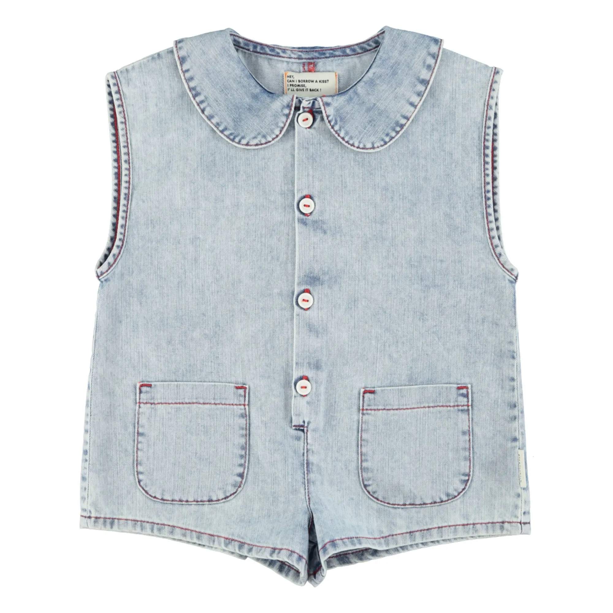Combishort Denim | Bleu délavé- Image produit n°4