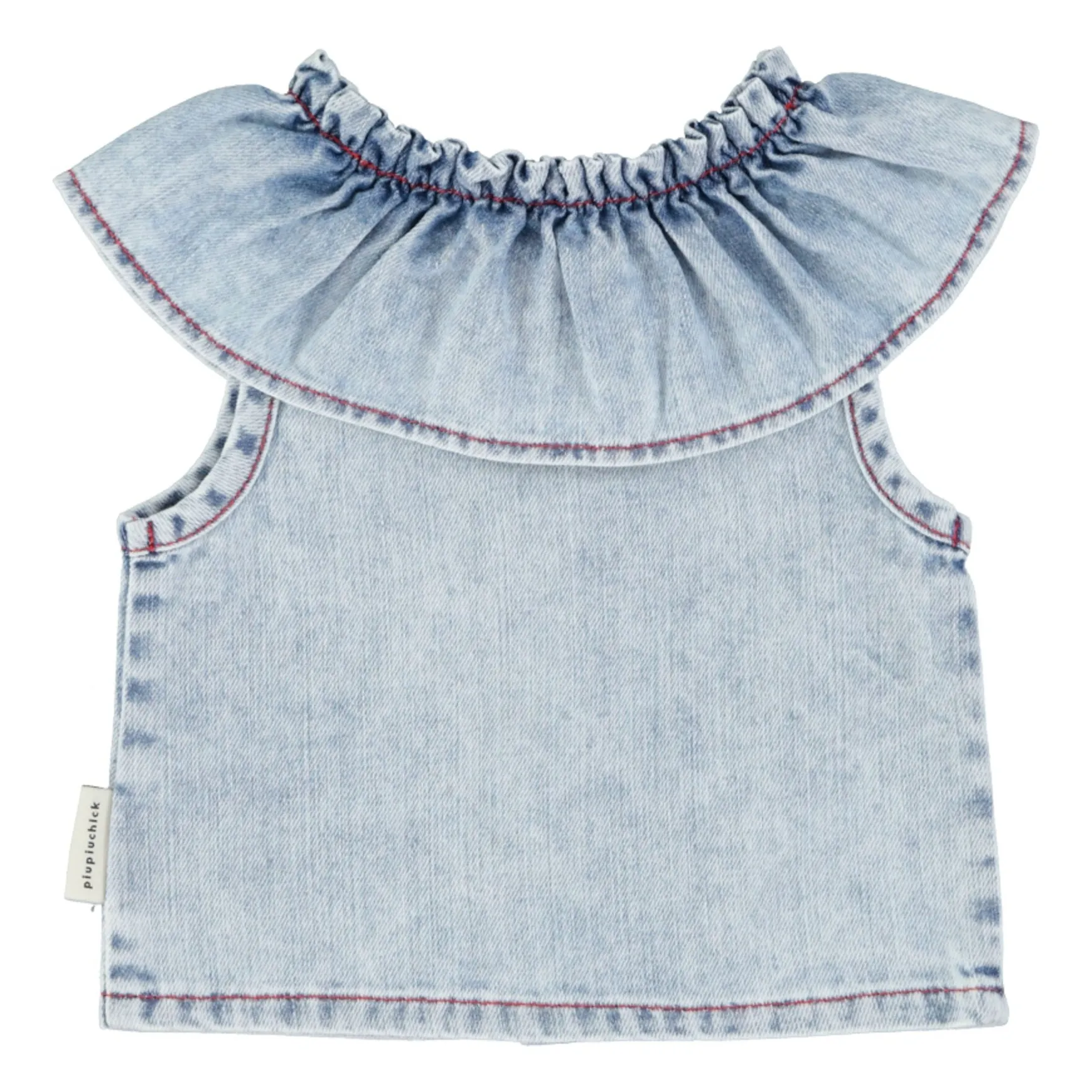 Blouse Sans Manches Denim Etoile | Bleu délavé- Image produit n°1