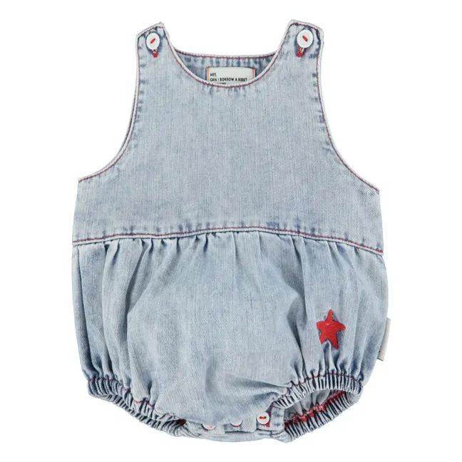 Strampelanzug Denim Stern | Blau verblasst