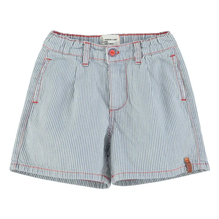 Short Denim Rayé | Bleu- Image produit n°0