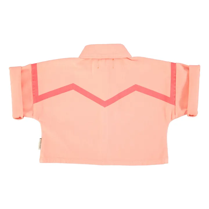 Chaqueta de manga corta en sarga geométrica | Coral- Imagen del producto n°5