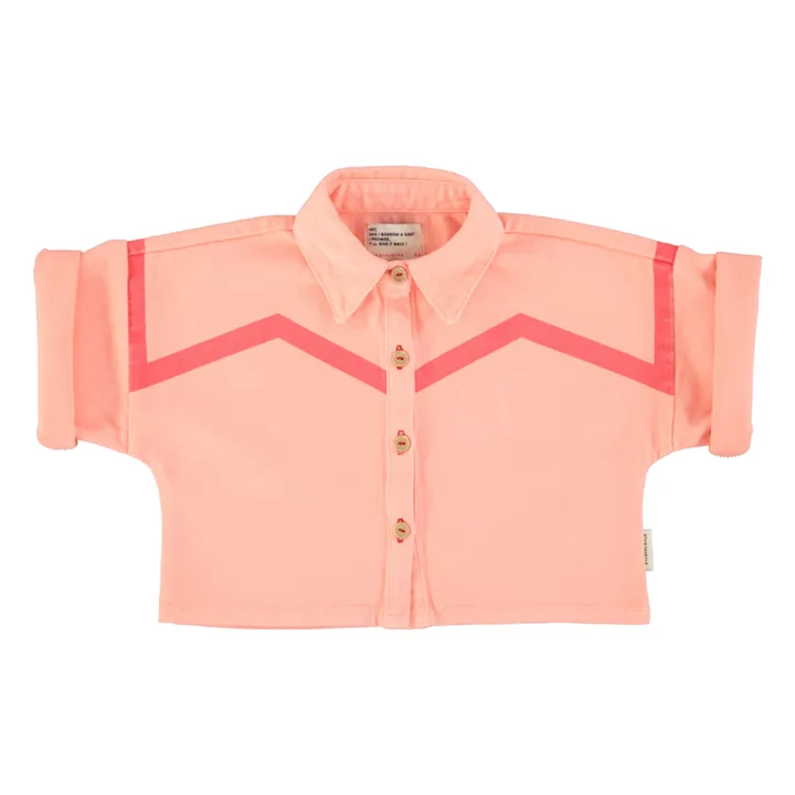 Veste Manches Courtes Géométrique Twill | Corail- Image produit n°0