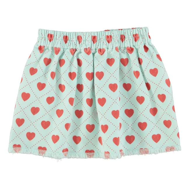 Falda Twill Hearts | Azul Claro
