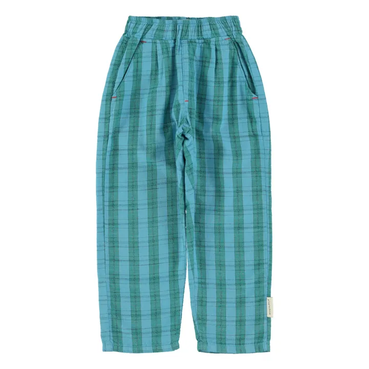 Pantalon à Carreaux Coton Bio | Bleu- Image produit n°0