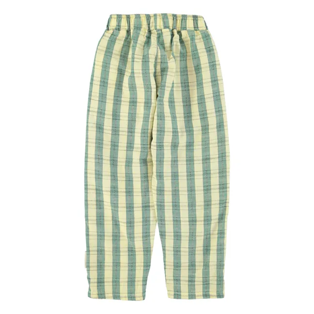 Pantalon à Carreaux Coton Bio | Jaune