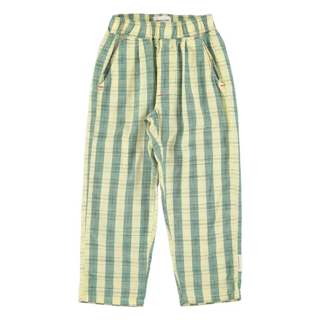 Organic Cotton Checkered Pants | Yellow
