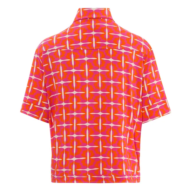 Livio Vinyl blouse | Blood orange