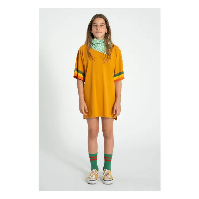 Striped T-shirt Dress | Camel