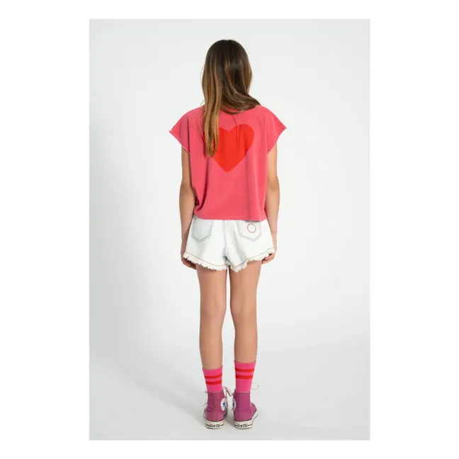 Top de esponja de algodón orgánico Love | Rosa Fushia