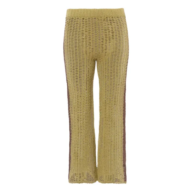 Pantalon Rahi Crochet | Vert kaki