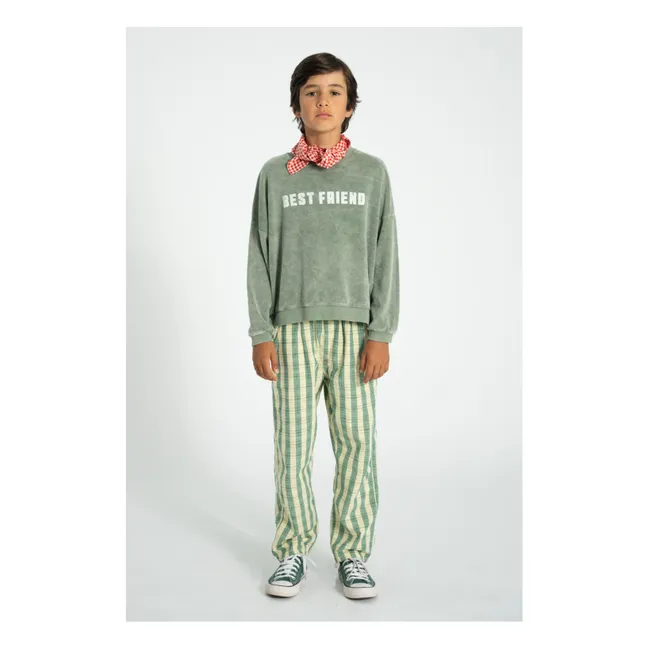 Sudadera de rizo de algodón orgánico Best Friend | Verde Oscuro