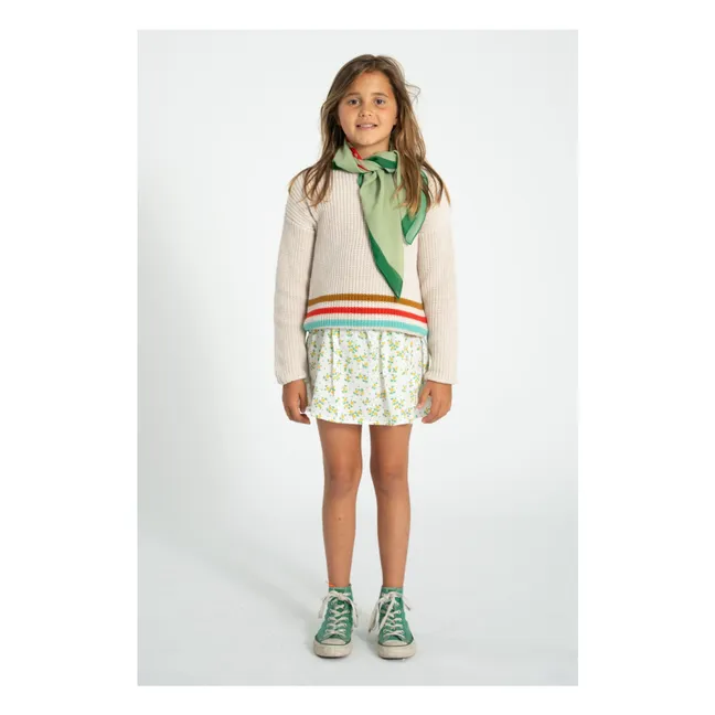 Gestreifter Pullover aus Bio-Baumwolle | Seidenfarben