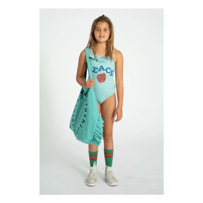 Maillot de Bain à Carreaux Peace Fibres Recyclées | Vert