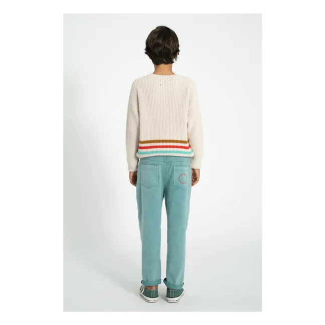 Striped Organic Cotton Sweater | Ecru