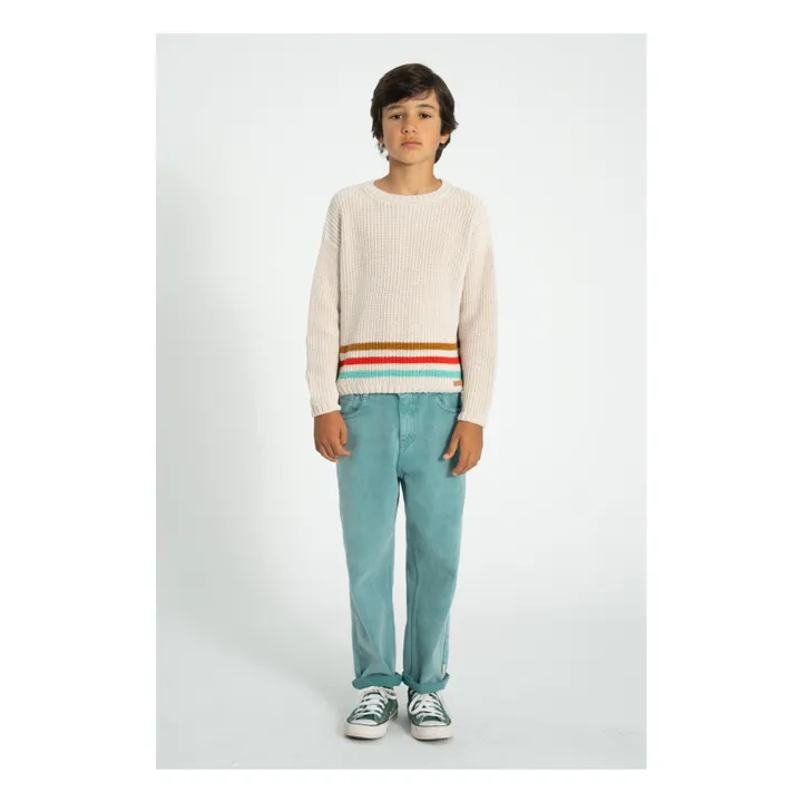 Pull Rayé Coton Bio | Ecru- Image produit n°1
