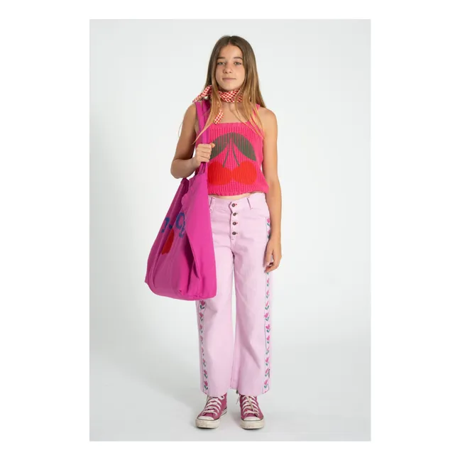 Cerises Organic Cotton Knit Top | Fuchsia