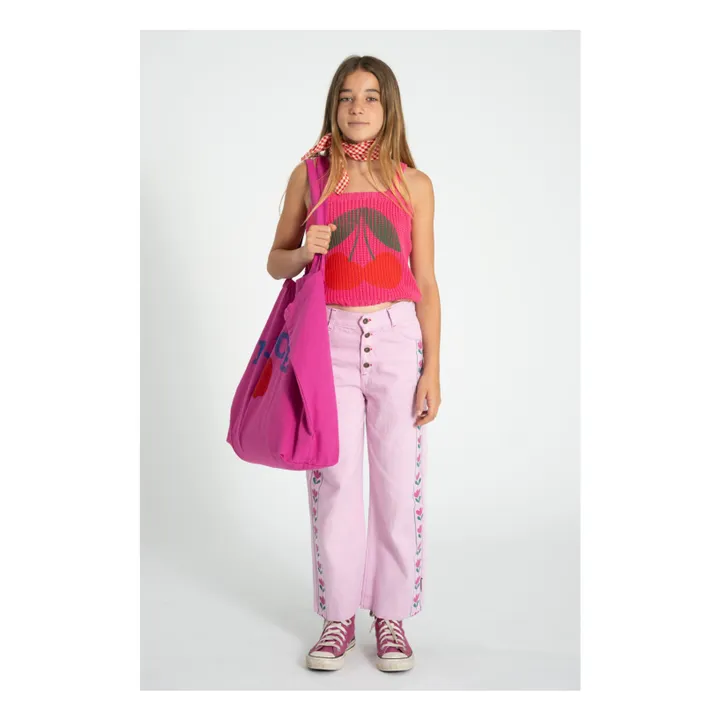 Top de punto de algodón ecológico Cerises | Rosa Fushia- Imagen del producto n°4