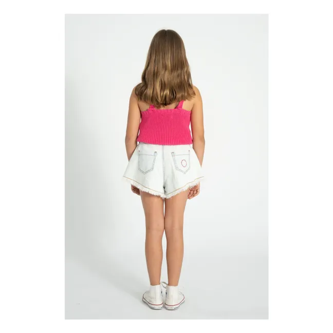 Top Cerises Maille Coton Bio | Rose fuschia