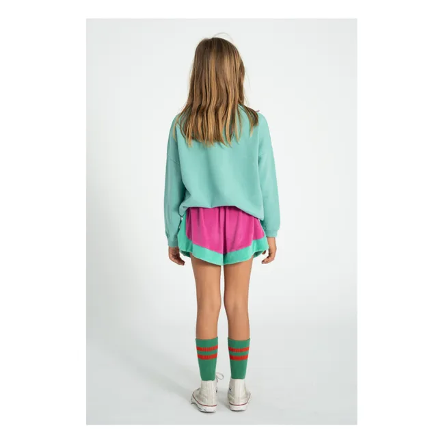 Short Colorblock Eponge Coton Bio | Rose fuschia