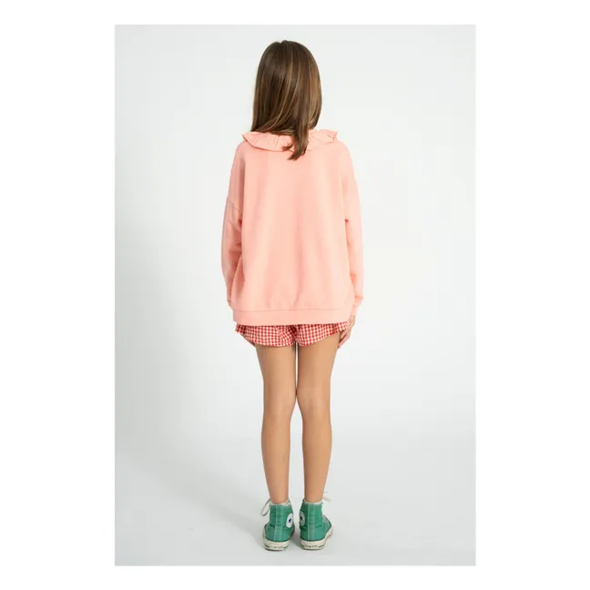 Sweat Volants Fraise Coton Bio | Rose