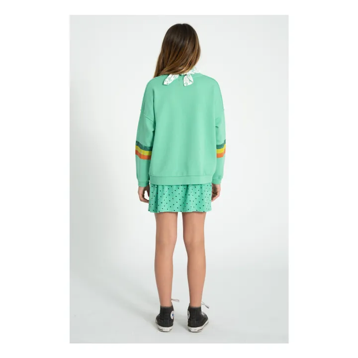 Sudadera de rayas Algodón orgánico | Verde- Imagen del producto n°6