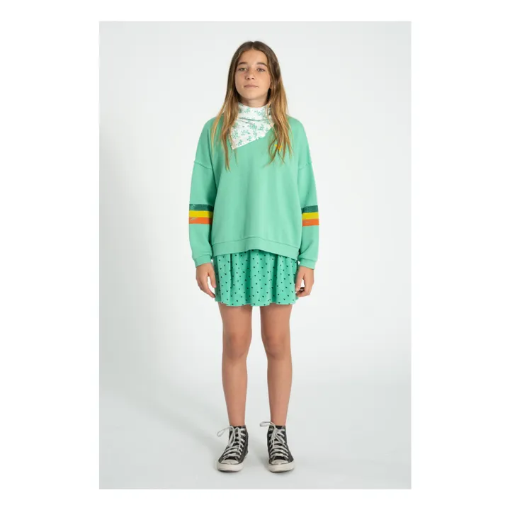 Sweat Manches Rayées Coton Bio | Vert- Image produit n°5