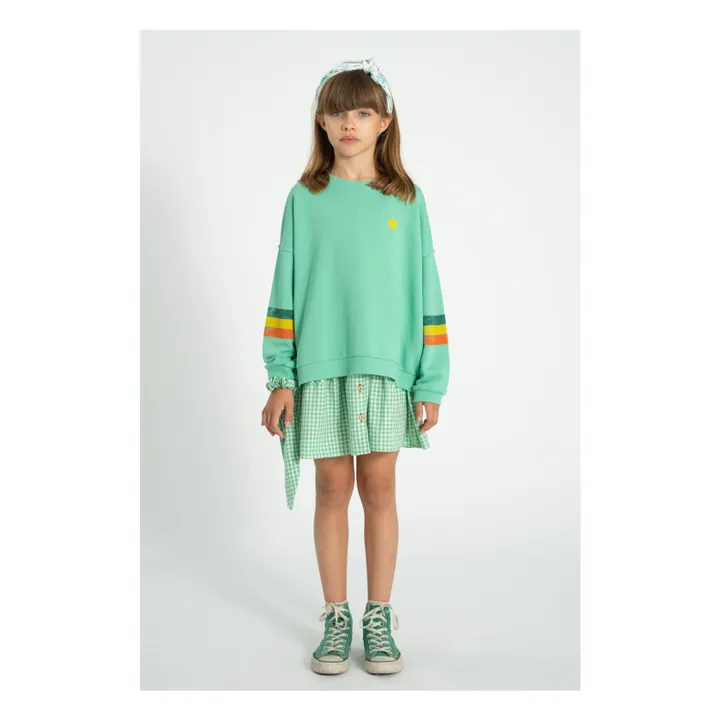 Sweat Manches Rayées Coton Bio | Vert- Image produit n°1