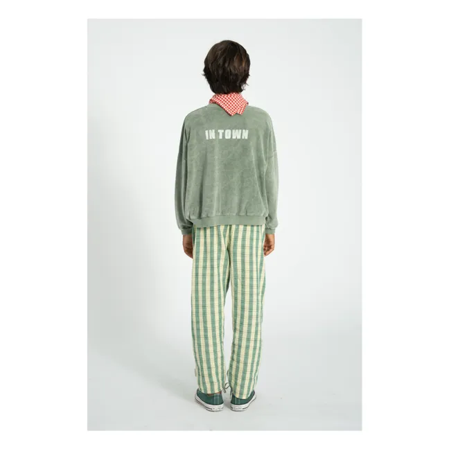 Sudadera de rizo de algodón orgánico Best Friend | Verde Oscuro