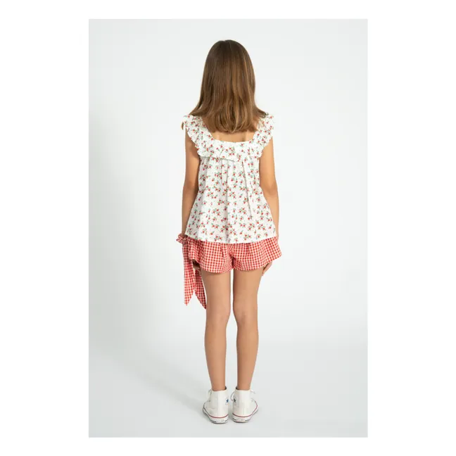 Short Vichy Coton Bio | Rouge