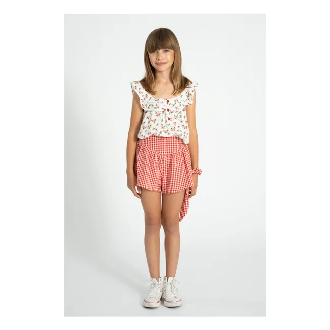 Short Vichy Coton Bio | Rouge