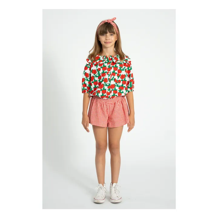 Blusa Floral Cuello Claudina | Blanco- Imagen del producto n°1
