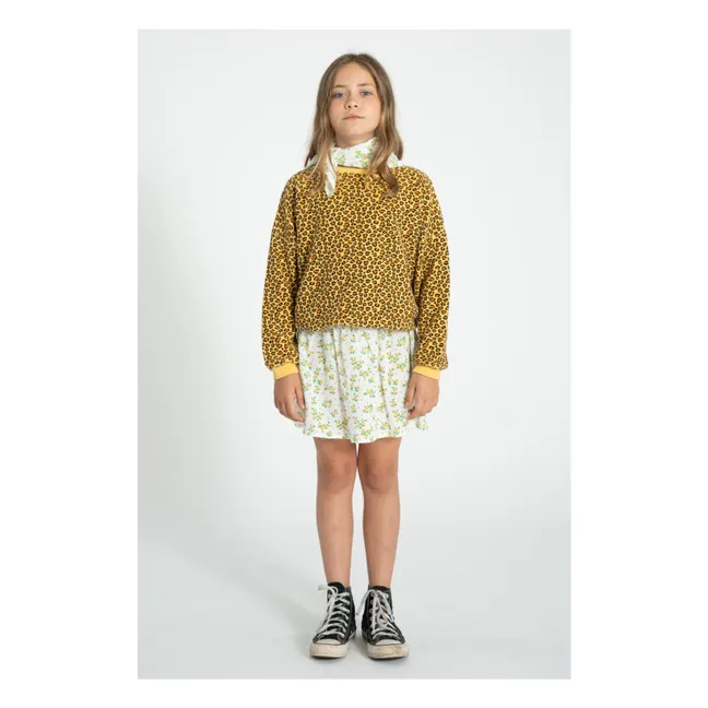 Sudadera de leopardo de algodón orgánico | Amarillo Mostaza