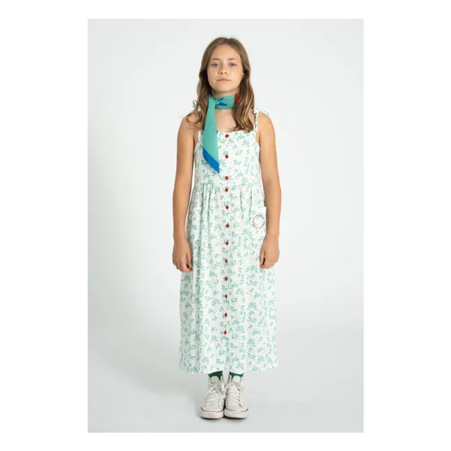 Robe Fleurie Coton Bio | Blanc