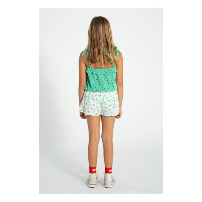 Short Fleuri Coton Bio | Blanc